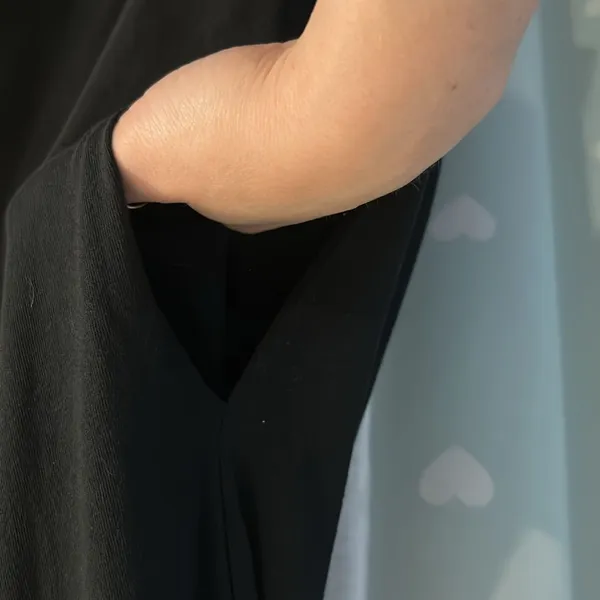 New York & Co Size M Black Cuffed T Shirt Dress - Image 5