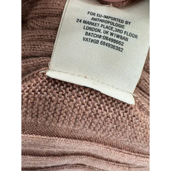 Moth Anthropologie Women Medium‎ Tan Brown Ribbed High Neck Sleeveless Sweater - Image 9