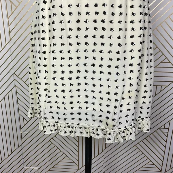 For Love & Lemons Sweetheart‎ Mini Dress Creme Heart Print Size US Medium - Image 6