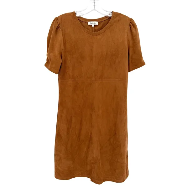 Another Love Demi Dress Womens S Brown Faux Suede Boho Minimalist Western Earthy - Image 4