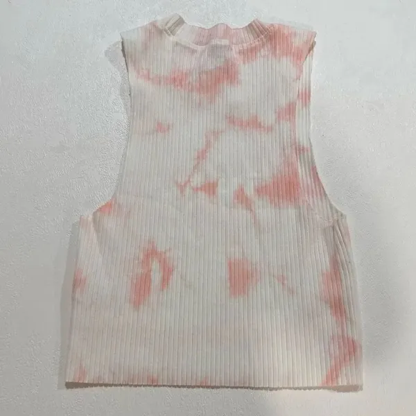 Aerie Pink Tie Dye Ribbed Tank Top Small Soft Girl Coquette Y2K - Image 4