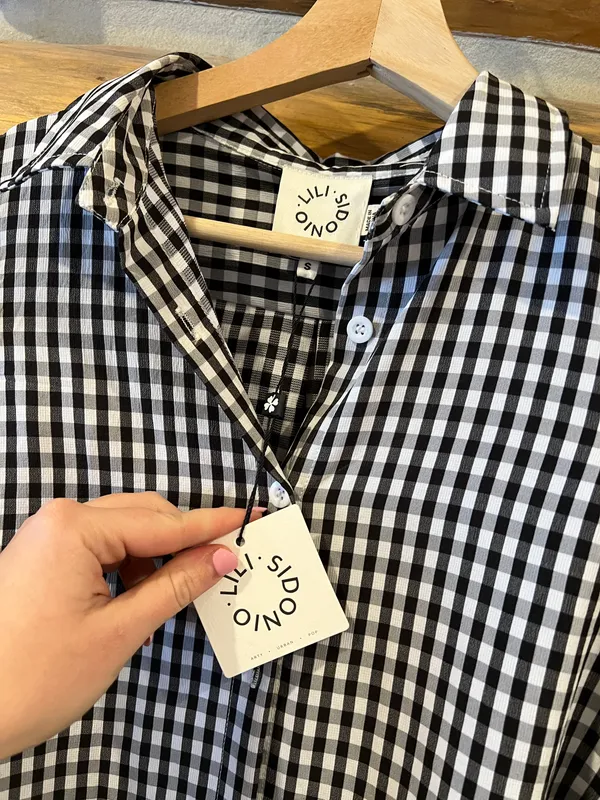 LILI SIDONIO Mini Gingham Shirt Dress - Image 6