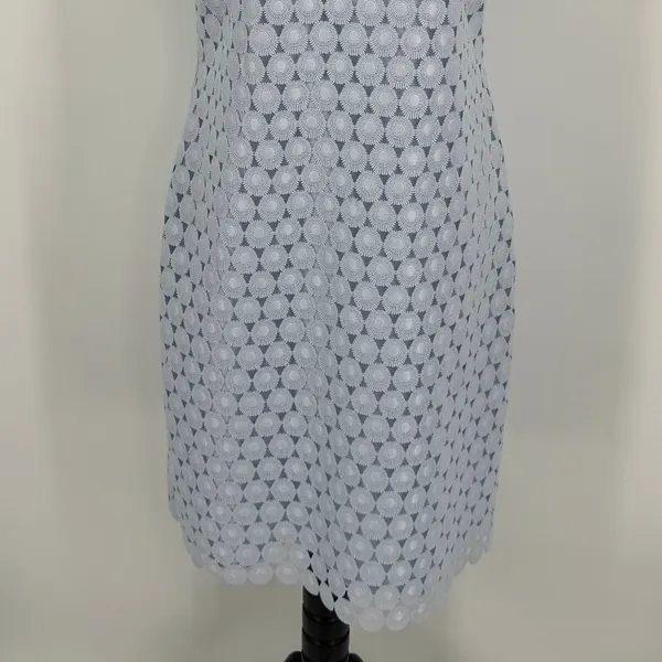 Ted Baker Jemille Sheath Dress‎ Size 8 Blue Scalloped Lace Feminine Romantic - Image 4