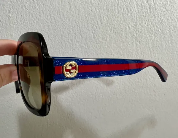 Gucci Sunglasses ❤️ Havana Glitter Blue and Red Brown Gradient - Image 2