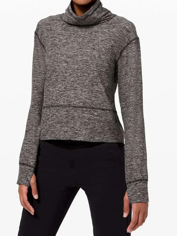 lululemon Ready to Rulu Fleece Pullover Heathered Black Size 6 - Image 2