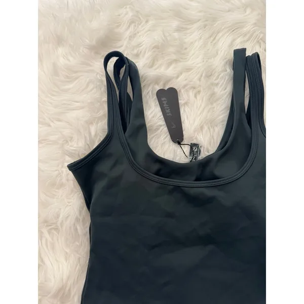 Nike Skims Matte Double Strap Scoop Tank Dark Teal Size Small - Image 6