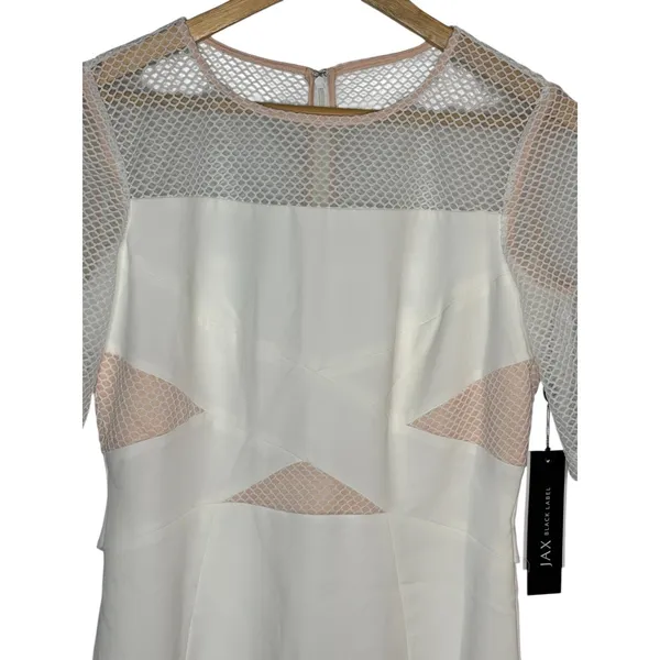Jax Black Label Dress Women 6‎ Ivory Mesh Overlay Sheath Bodycon Formal NWT - Image 4