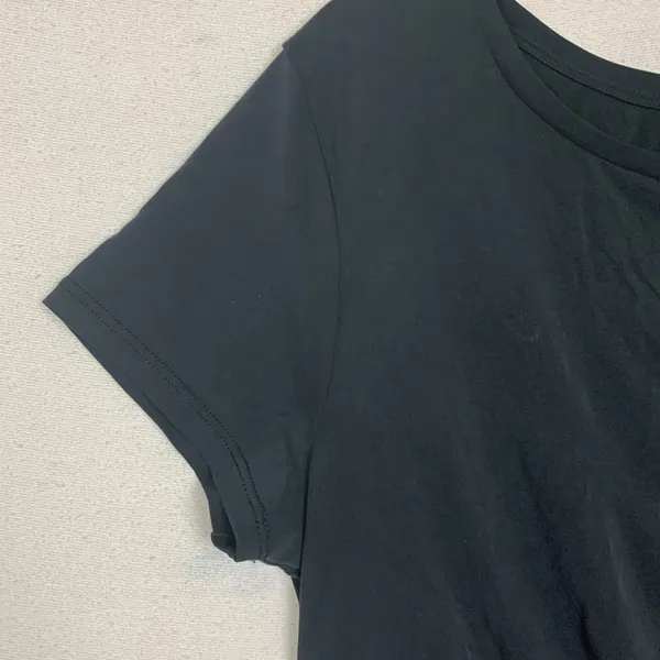 Zyia Active womens large black dark gray crop short sleeve shirt twist gym lulu - Image 6
