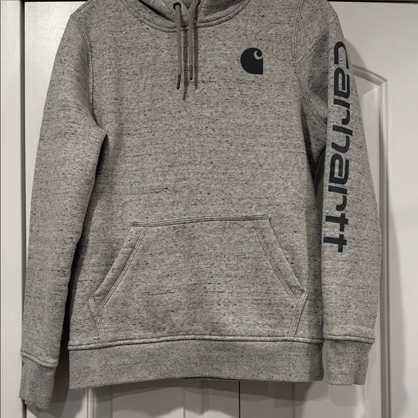 Carhartt Women's Heather‎ Gray Logo Hoodie - Image 2