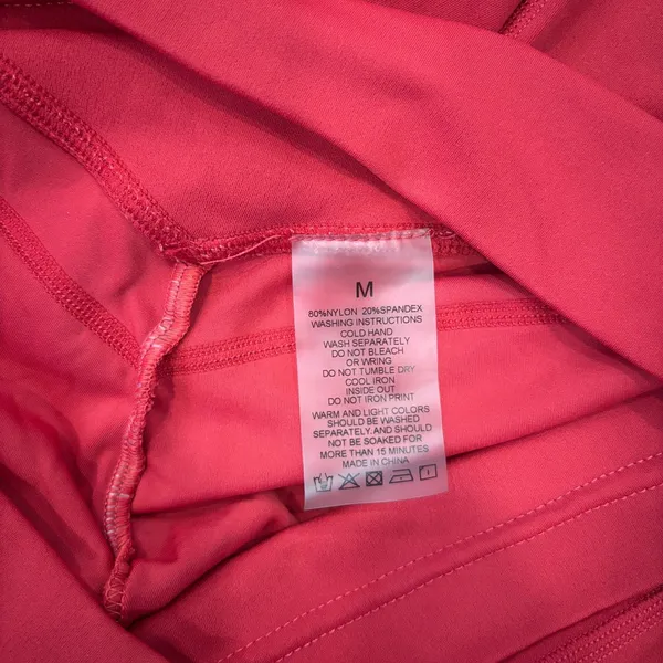 Red Athletic Leggings Scrunch Booty High Waist Sz M Gym Yoga Running Workout - Image 4