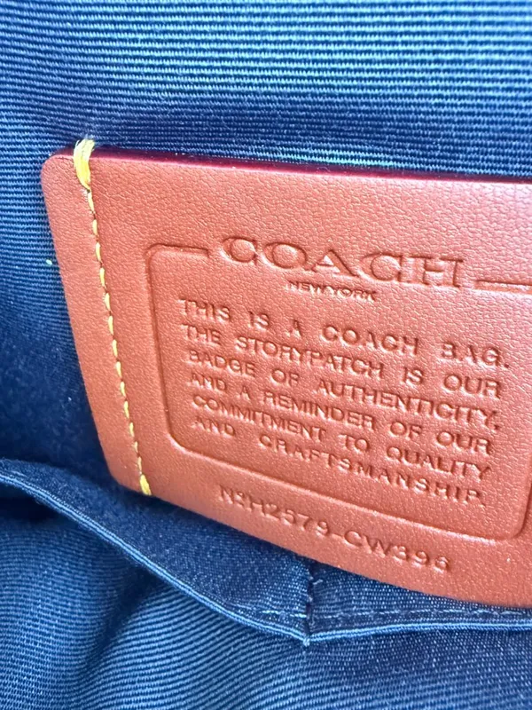 NWT COACH Fiona Zip Tote Bag In Signature Canvas CW396 Blue/Navy - Image 7