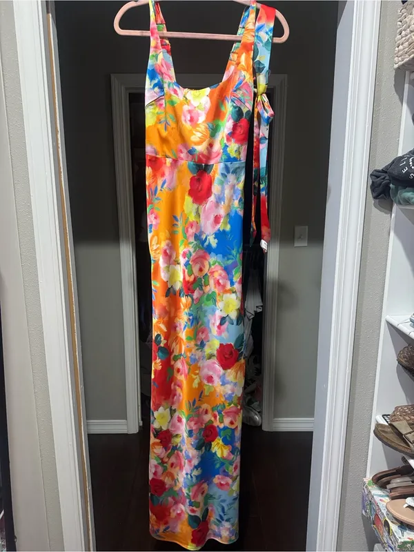 Show Me Your MuMu Lana Maxi Dress in Blue, Orange, Red, Pink, Yellow, Green - Image 3