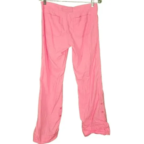 Lilly Pulitzer Womens Pink‎ Linen Blend Roll Up Pants XS - Image 2