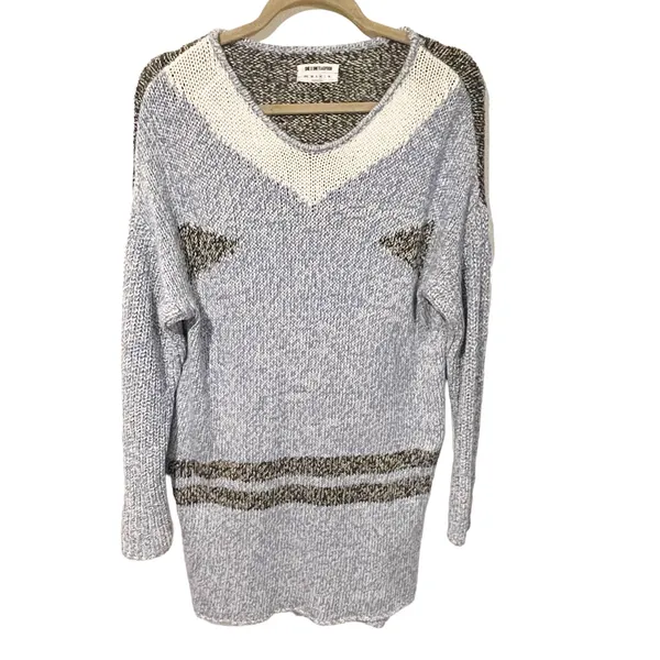 One x One Teaspoon Medium Blue Snow Drift Long Sleeve Sweater‎ Dress - Image 3