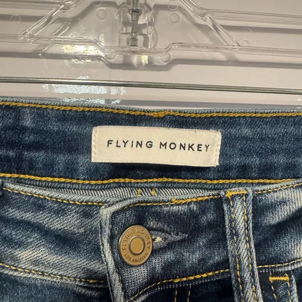 Flying Monkey‎ Distressed Blue Straight Leg Jeans - Image 2