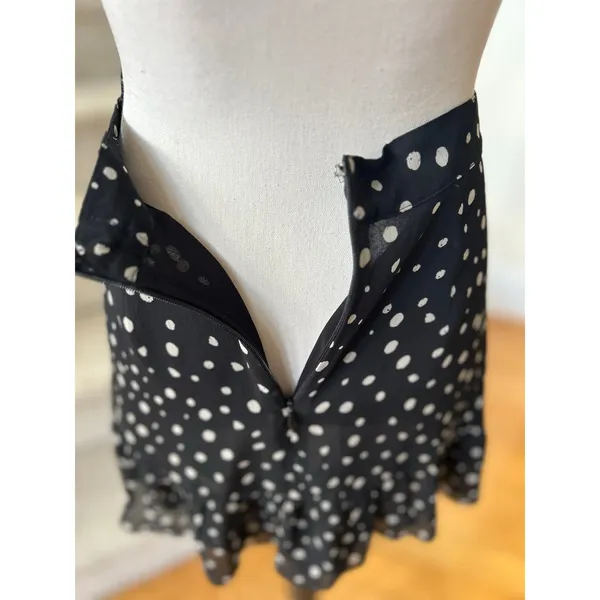 Urban Outfitters Black White Polka Dot Ruffle Hem Mini Skirt Whimsygoth Fairy - Image 6
