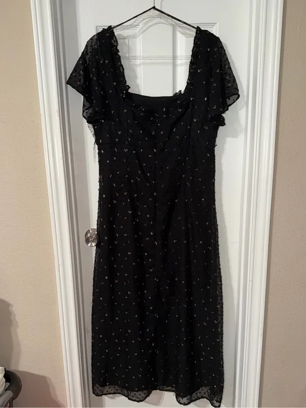 Lulus Black Floral Midi Dress - XL - Image 2