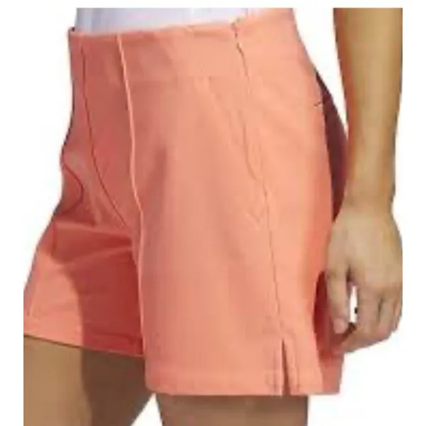 Adidas Pintuck Golf Shorts Womens Small Coral Pink NWT Stretch Pull On Pockets - Image 4