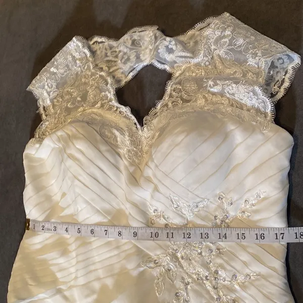 Women’s Chiffon Wedding Dress Corset Back Size 16 NWOT - Image 13