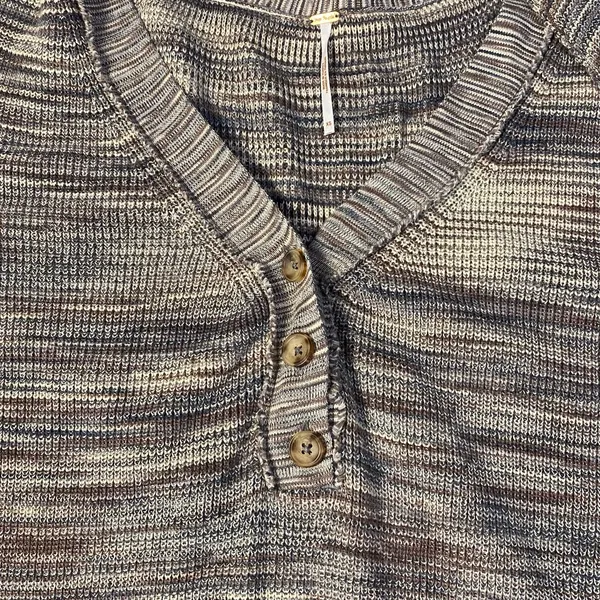 Free People NWOT‎ Mercury Henley Sweater Top Size XS Boho Casual Neutral - Image 8