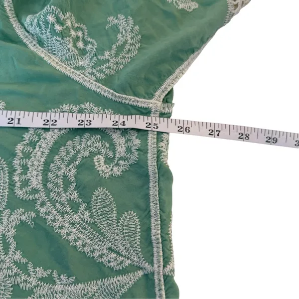 Democracy Green Embroidered Crochet Lace Boho Tunic Top Blouse Size 2X Festival - Image 9