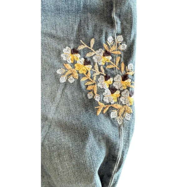 J. Jill Denim Straight Leg Embroidered Jeans size 12 - Image 12