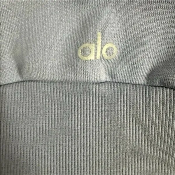 Alo Yoga Interval Microfleece Pullover Hoodie in Blue Moon Size S EUC - Image 7