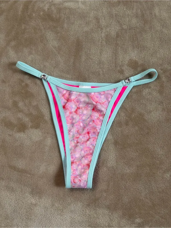 Strawberry Milk Mob Milky Way Bikini Bottom - NWT - Gems - Pink Blue Size Small - Image 3