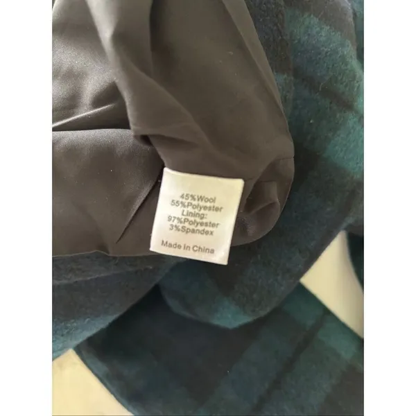 Tuckernuck Blackwatch Plaid Faye Blouse S Top Ruffle Collar Bow Wool Blend - Image 3