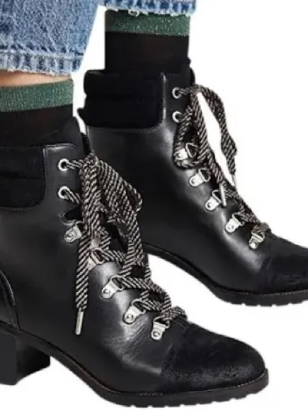 Sam Edelman women black combat Manchester boots US 9 - Image 4
