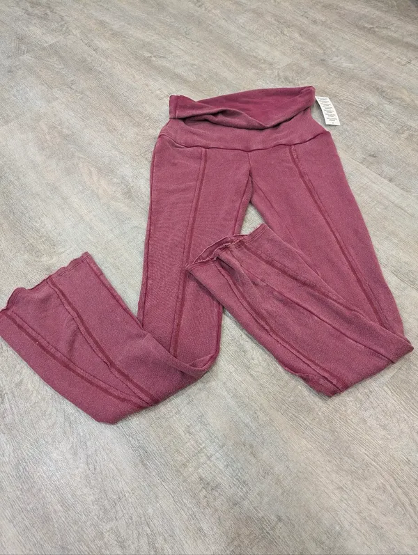 NWT Urban Outfitters Out From Under Solar Slim Flare Maroon Pants Size Small - Image 2