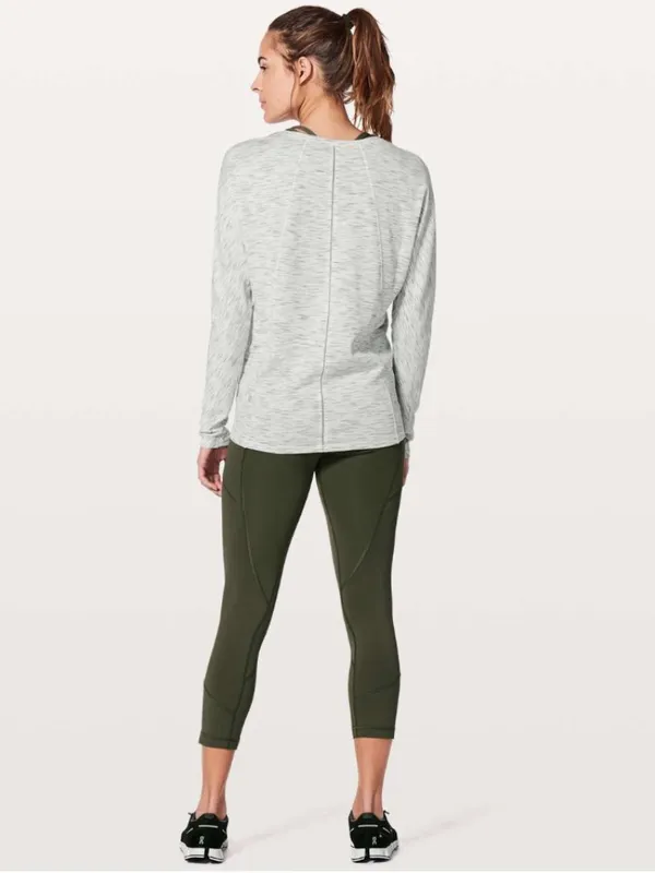 Lululemon Set To Sweat Tiger Space Dye Hail White Long Sleeve Athletic Top 6 - Image 2