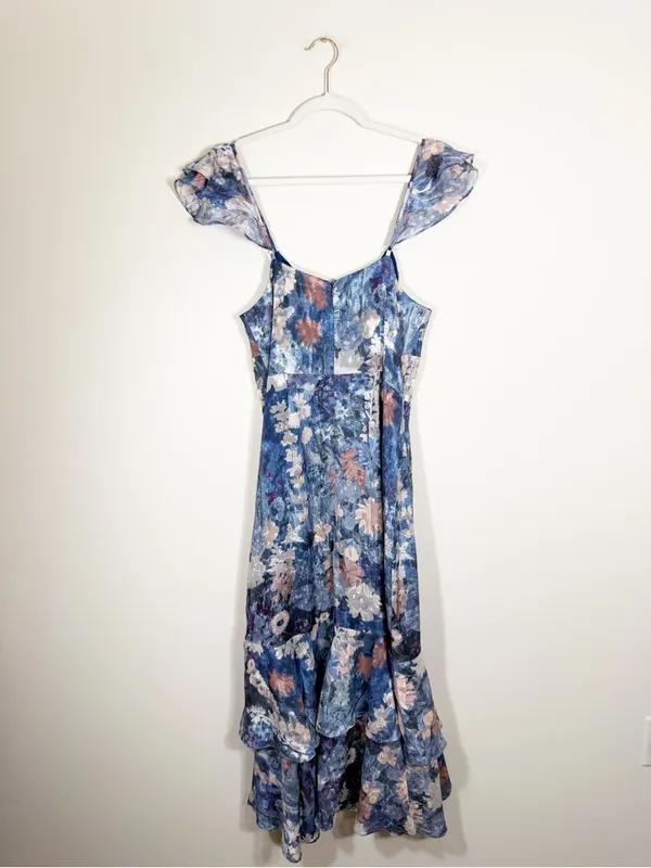 NWT Anthropologie Hutch Ruffled Midi Dress Watercolor Floral Size 8 - Image 7