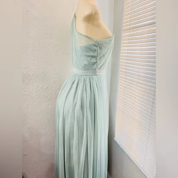Anaya with love One-Shoulder Maxi dress Tulle Gown in Sage Green Size 4 EUC - Image 11