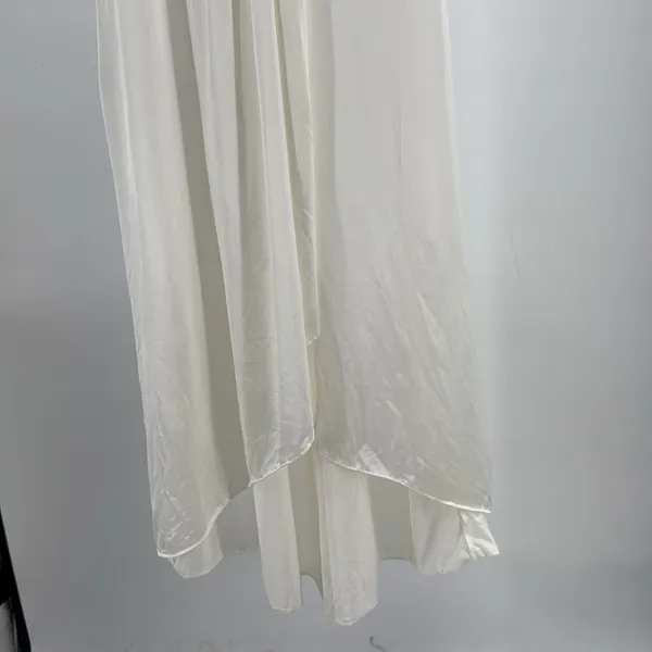 Tessie Cream Lace-Trimmed nightgown lace detail front slit wedding vintage S - Image 6