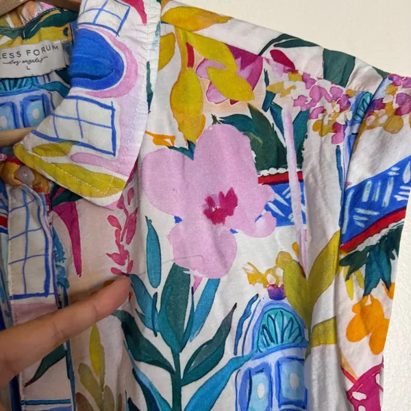 Dress Forum Women's Tropical Floral Mediterranean Print Romper Multi L - Image 3