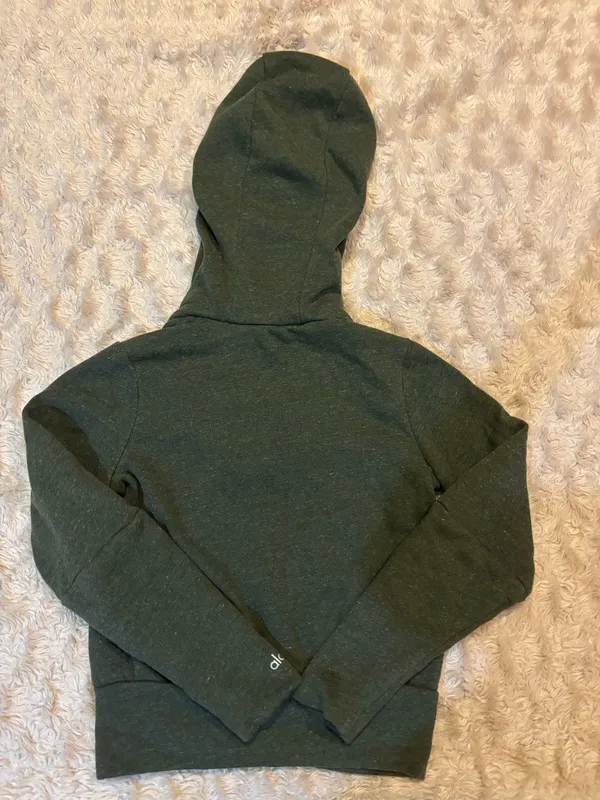 Alo Yoga Hooded Zip up Sweatshirt Size Small Green - Image 4