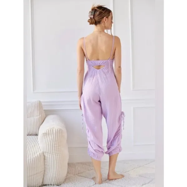 Urban Outfitters Out From Under Purple Gauze Cotton Jumpsuit Sz.S - Image 5