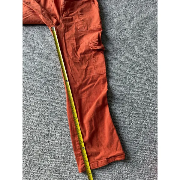 Lepunuo Women Burnt Orange Cargo Pants Straight Leg Stretch Cotton‎ Size S - Image 6