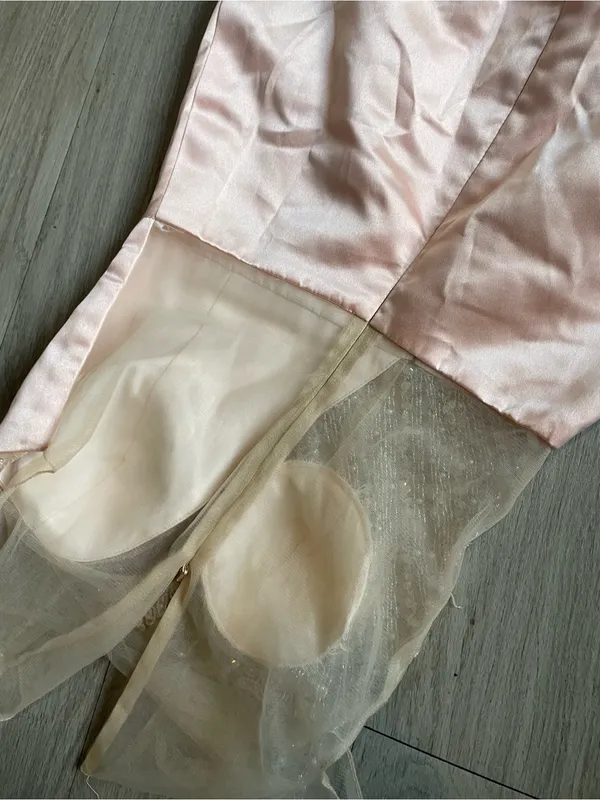 Blush Pink Embellished Evening Gown - Image 3