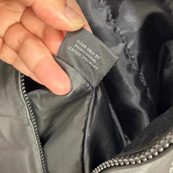 Leather Lambskin Jacket Vtg 90s Mens Large Black‎ Grunge Alt Edgy Trump Marina - Image 4