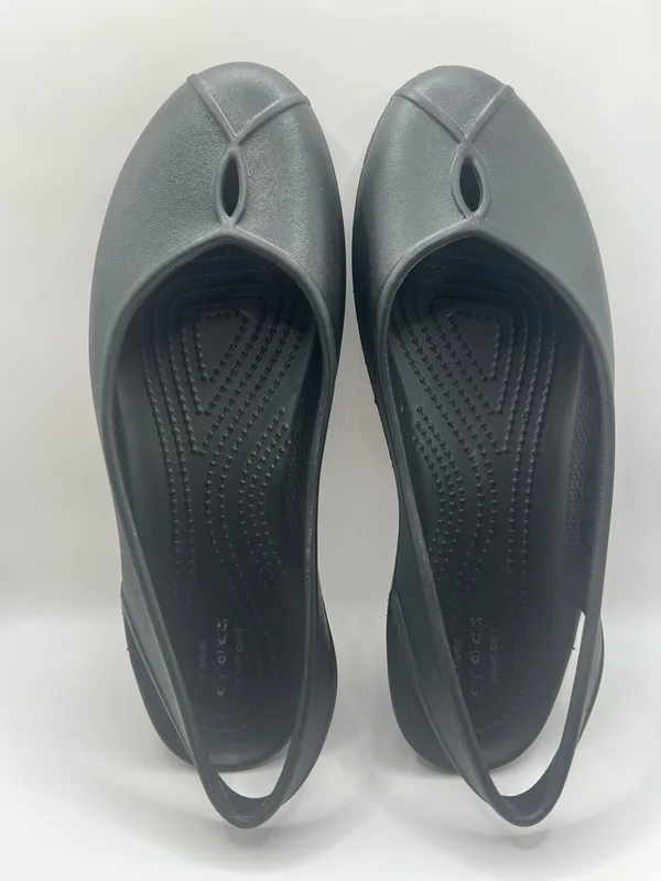 Crocs Black Slingback Flats Comfort Clogs Women’s Size 9 Slip On Casual Work - Image 4