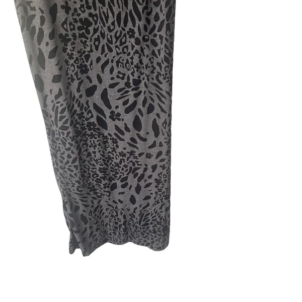 Jones New York Large Black Animal Print Vampire Goth Night Gown Maxi Slip‎ Dress - Image 3