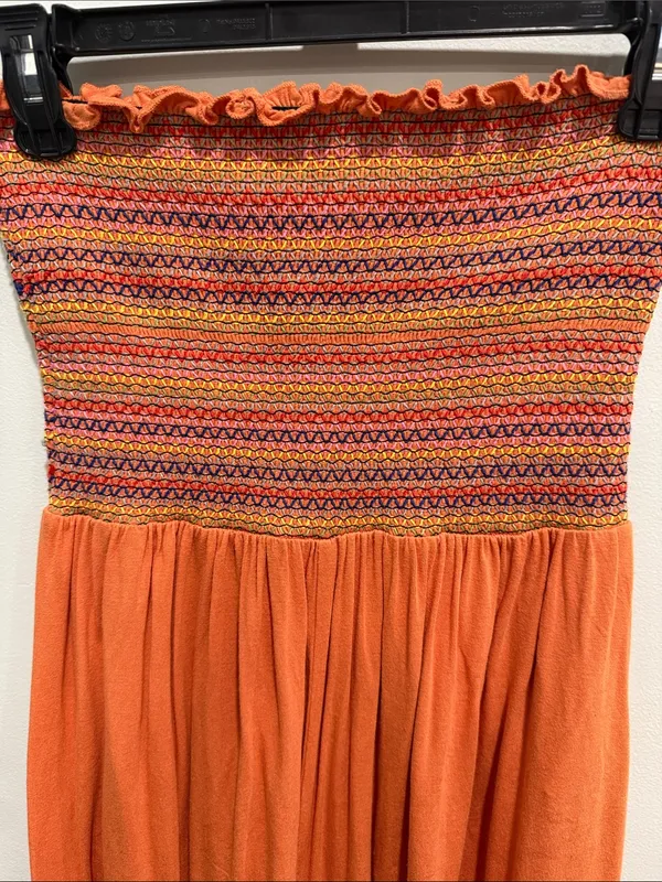 Forever 21 strapless tube top orange romper coverup size S - Image 2