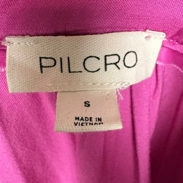 Anthropologie Pilcro Button Down Blouse Long Sleeve Silky Viscose Pink Small - Image 3