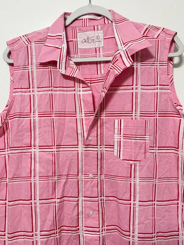 The Cat’s Pajamas Pretty in Pink Luxe Pima Sleeveless Night Shirt Size Large - Image 4