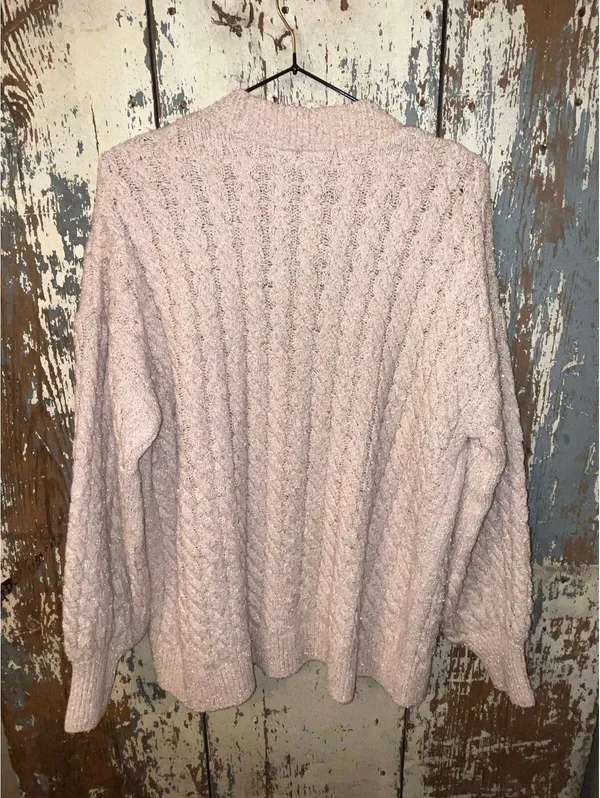MNG Mango Womens sweater cardigan, size Small, Brilli, pink cozy cottagecore - Image 6