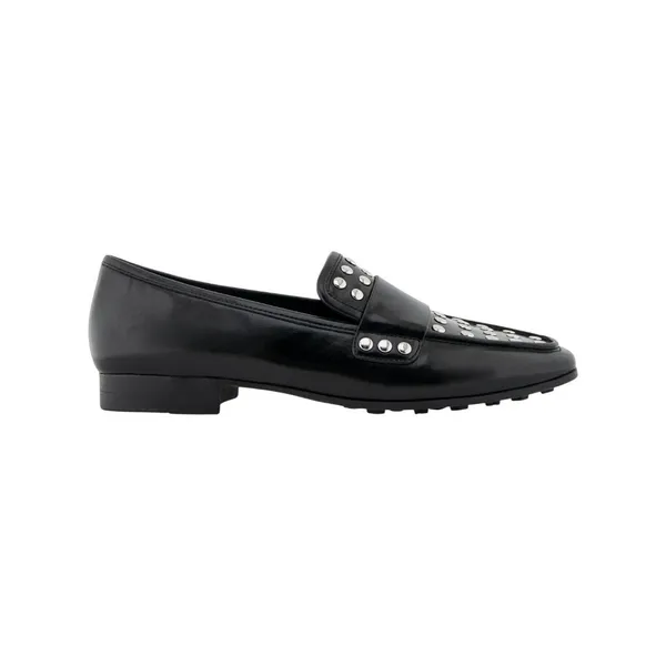 Aerosoles Womens Studded Tailored Loafer Faux Leather Black / Silver 8M - Image 9