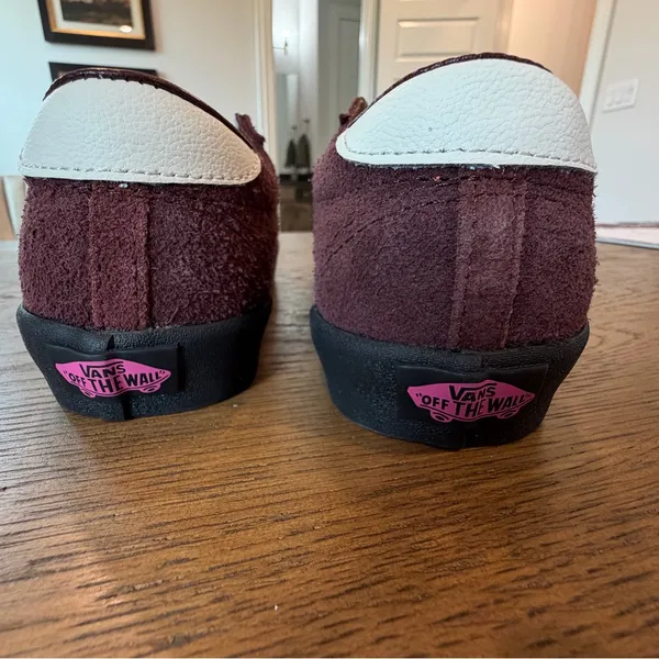Vans Off The Wall Burgundy Suede Sneakers Pink Stripe Women’s 5 / Men’s - Image 6