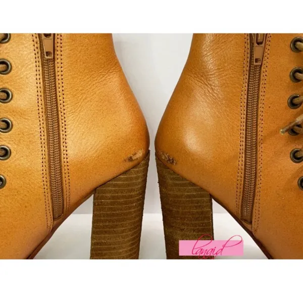 Free People Palermo Heels Ankle Boots Leather Lace-Up Corset Cutouts Booties 7 - Image 8